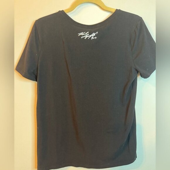 Karl Lagerfeld Black & White Graphic T-Shirt | Size Small - Picture 4 of 7